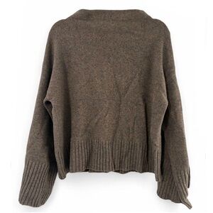 Club Monaco Brown Funnel Neck Knit, Brown/Black, Size M
